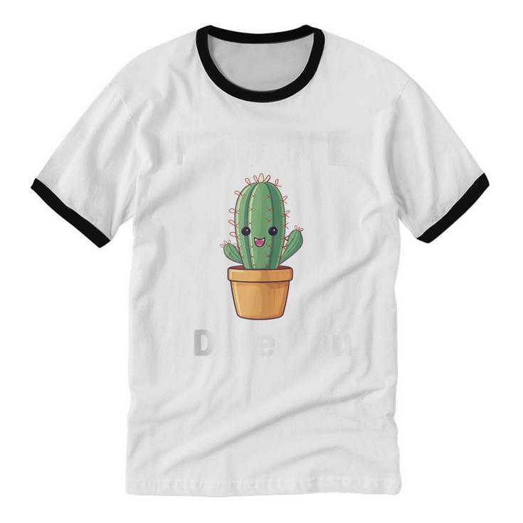 Hug Me I Dare You Introvert Cactus Tee Unisex Cotton Ringer T-Shirt Hug Me I Dare You Introvert Cactus Tee Unisex Cotton Ringer T-Shirt
