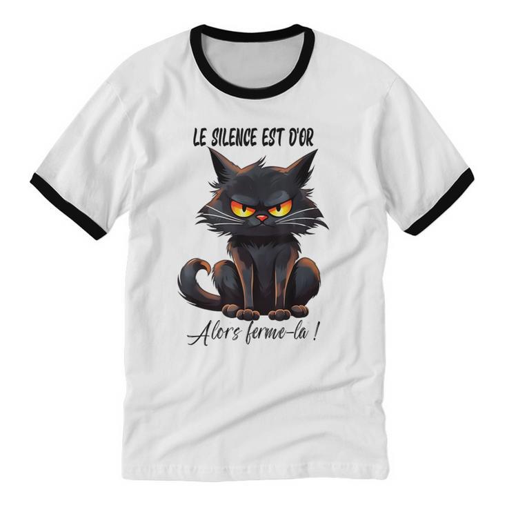 Humor Provocateur Sarcasm Closes The Silence Introvert Chat Unisex Cotton Ringer T-Shirt