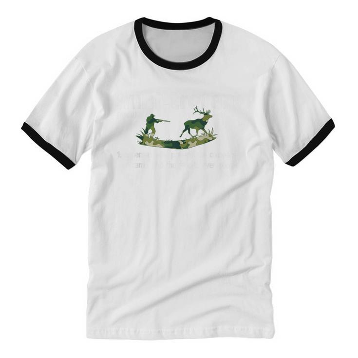 Hunt-Trovert Hunting Hunter Humor Definition Introvert Unisex Cotton Ringer T-Shirt