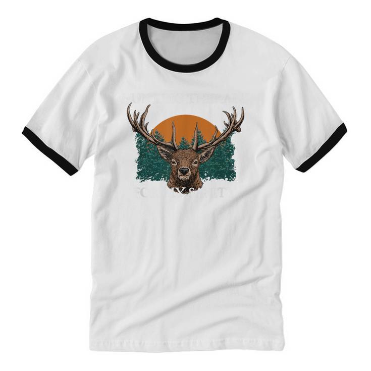 Hunting For My Sanity Introvert Hunter Antisocial Unisex Cotton Ringer T-Shirt