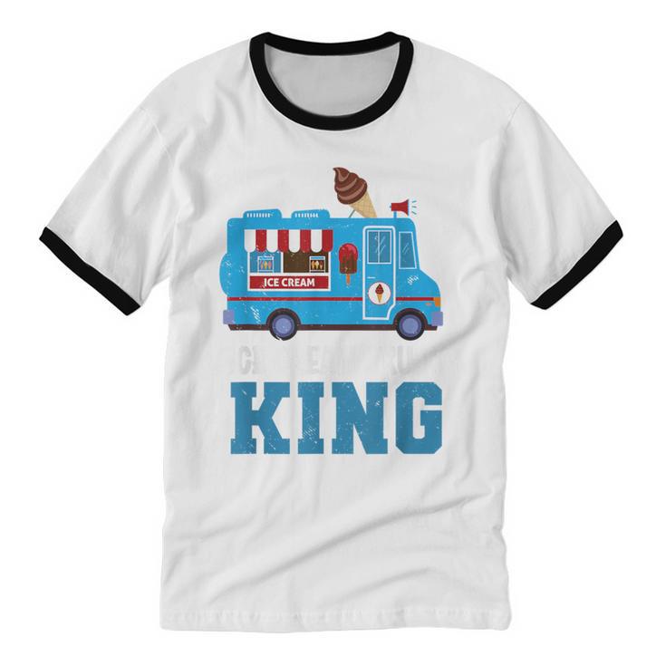 Ice Cream Truck King Nostalgia Summer Ice Cream Truck Driver Unisex Cotton Ringer T-Shirt Ice Cream Truck King Nostalgia Summer Ice Cream Truck Driver Unisex Cotton Ringer T-Shirt