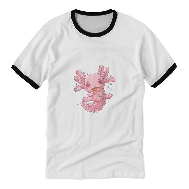 Id Rather Be With My Axolotl Salamander Introvert Raglan Baseball Tee Unisex Cotton Ringer T-Shirt