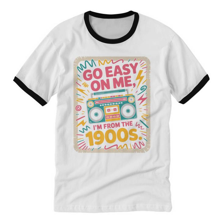 I'm From The 1900s 80s Millennial Boom Box Radio Premium Unisex Cotton Ringer T-Shirt