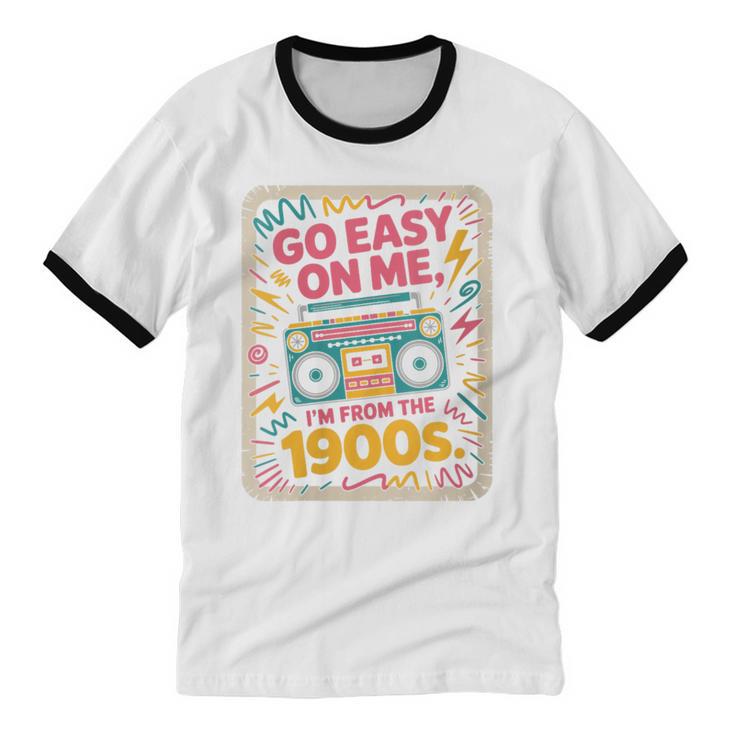 I'm From The 1900s 80s Millennial Boom Box Radio Unisex Cotton Ringer T-Shirt I'm From The 1900s 80s Millennial Boom Box Radio Unisex Cotton Ringer T-Shirt