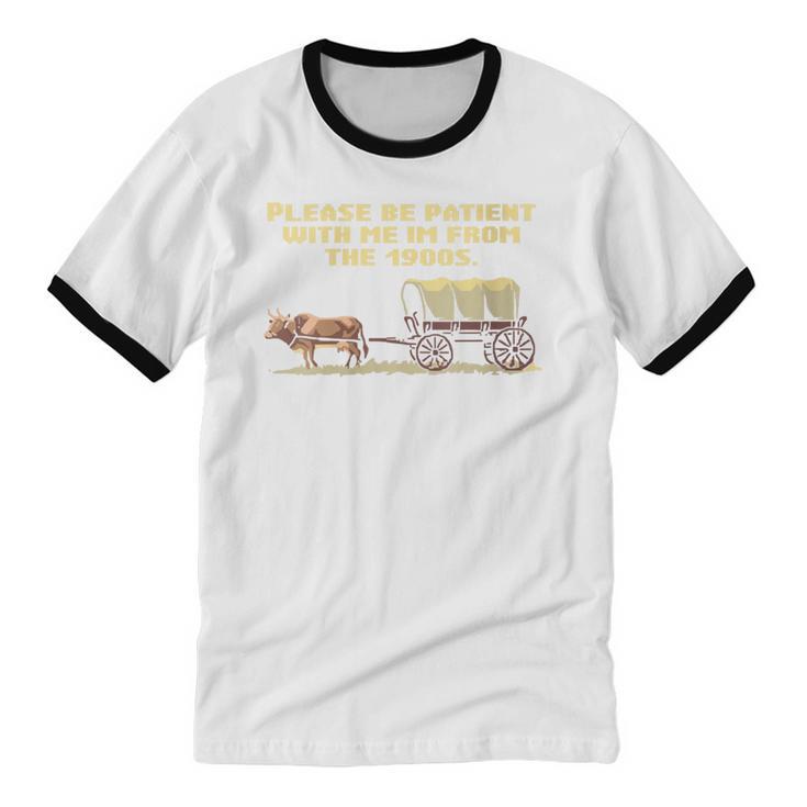 I'm From The 1900s Retro Wagon Unisex Cotton Ringer T-Shirt I'm From The 1900s Retro Wagon Unisex Cotton Ringer T-Shirt