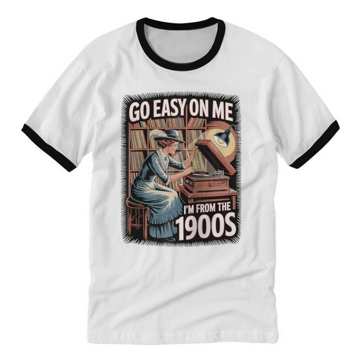 I'm From The 1900s Vinyl Record Lover For Women Raglan Baseball Tee Unisex Cotton Ringer T-Shirt