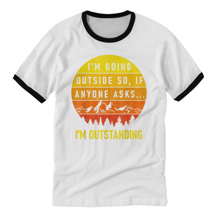 I'm Outstanding Retro Introvert Mountain Trip Lover Unisex Cotton Ringer T-Shirt I'm Outstanding Retro Introvert Mountain Trip Lover Unisex Cotton Ringer T-Shirt