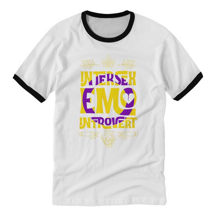 Intersex Emo Introvert Pride Trendy Mystic Teen Goth Style Unisex Cotton Ringer T-Shirt Intersex Emo Introvert Pride Trendy Mystic Teen Goth Style Unisex Cotton Ringer T-Shirt