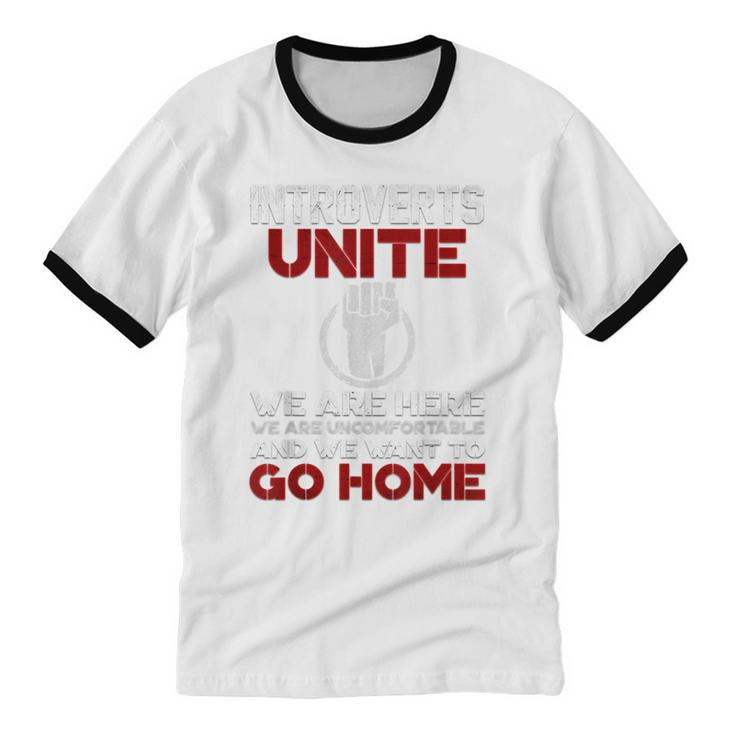 INTP Introverts Unite Anti Social For Men Women Unisex Cotton Ringer T-Shirt