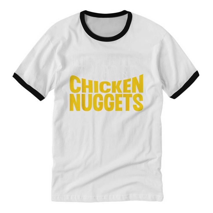 Introvert Antisocial Chicken Nugget Lover Foodie Unisex Cotton Ringer T-Shirt