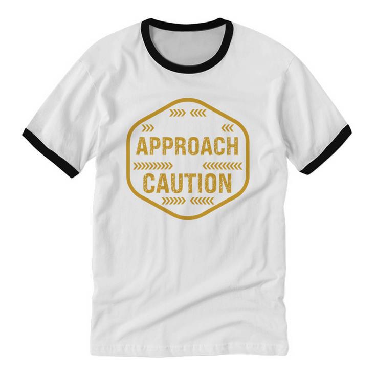 Introvert Approach With Caution For Introverted People Unisex Cotton Ringer T-Shirt