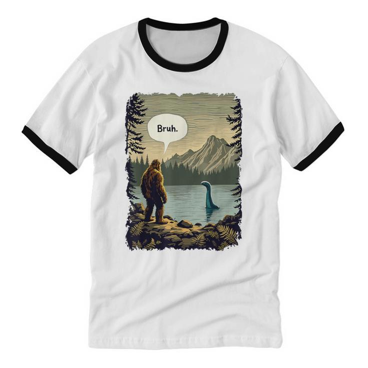 Introvert Bigfoot Sasquatch Loch Ness Monster Bruh Unisex Cotton Ringer T-Shirt Introvert Bigfoot Sasquatch Loch Ness Monster Bruh Unisex Cotton Ringer T-Shirt