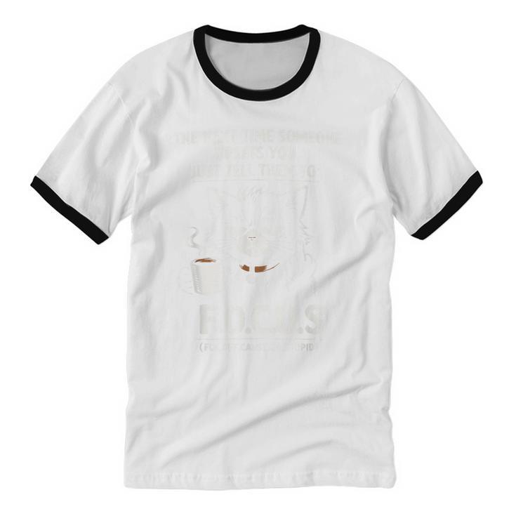 Introvert Cat Coffee Sarcastic Dark Humor Focus Meme Graphic Unisex Cotton Ringer T-Shirt Introvert Cat Coffee Sarcastic Dark Humor Focus Meme Graphic Unisex Cotton Ringer T-Shirt