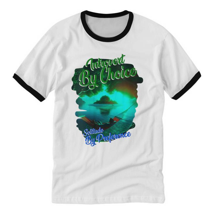 Introvert Choice Solitude By Preference Unisex Cotton Ringer T-Shirt