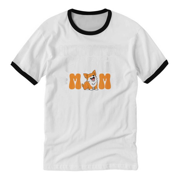 Introvert Corgi Mom Dog Pet Morca Works Dog For Men Women Unisex Cotton Ringer T-Shirt Introvert Corgi Mom Dog Pet Morca Works Dog For Men Women Unisex Cotton Ringer T-Shirt