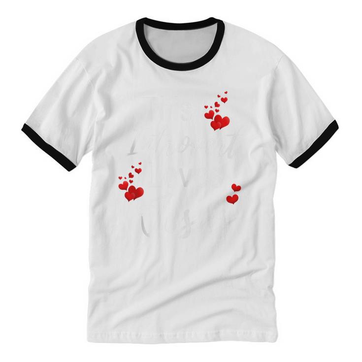 This Introvert Loves Jesus Religious Red Hearts Graphic Unisex Cotton Ringer T-Shirt This Introvert Loves Jesus Religious Red Hearts Graphic Unisex Cotton Ringer T-Shirt