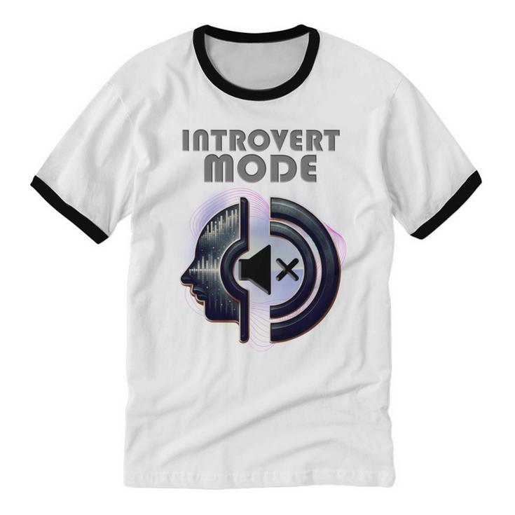 Introvert Mode Finding Inner Peace In Silence Unisex Cotton Ringer T-Shirt