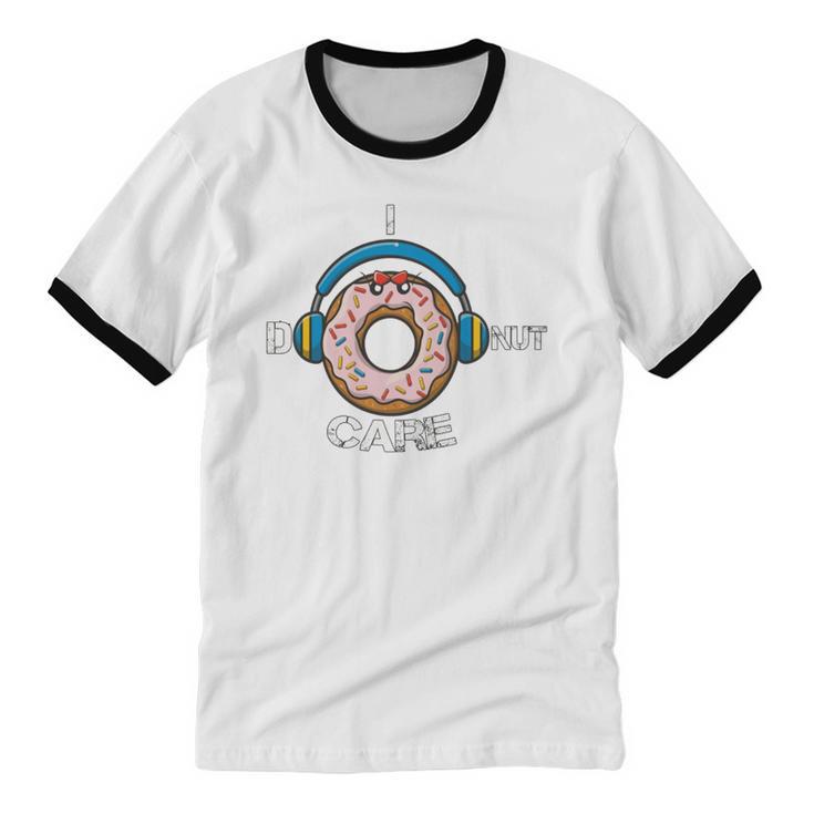 Introvert Music Lover Donuts Sarcastic Unisex Cotton Ringer T-Shirt