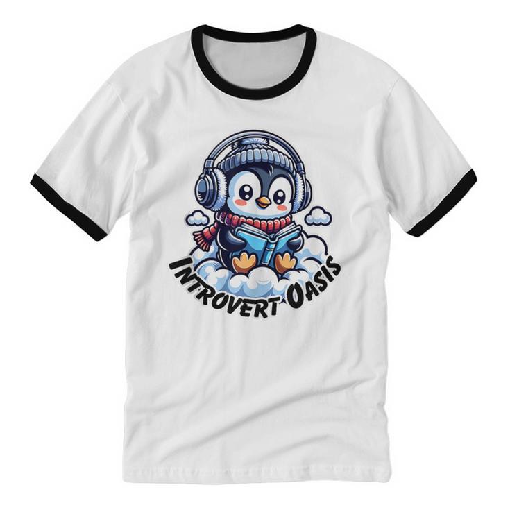 Introvert Oasis Unisex Cotton Ringer T-Shirt Introvert Oasis Unisex Cotton Ringer T-Shirt
