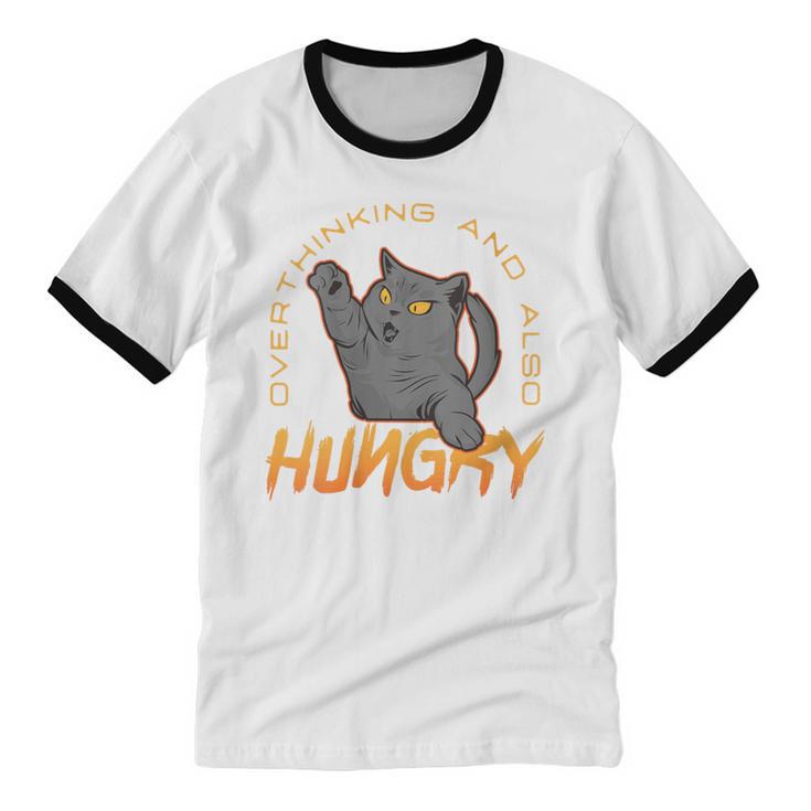 Introvert Overthinking Hungry Sarcastic Overthinker Unisex Cotton Ringer T-Shirt