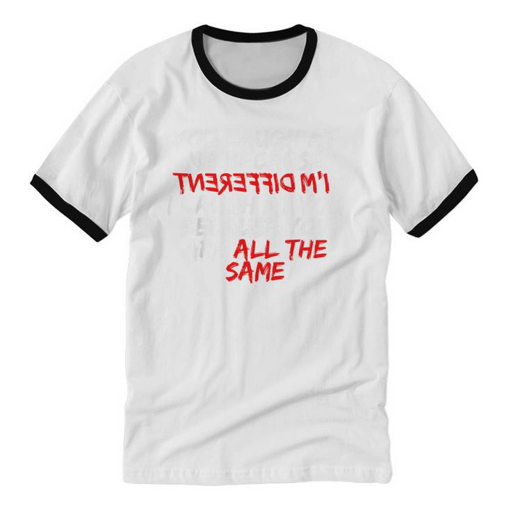 Introvert Quote With Backwards I'm Different Unisex Cotton Ringer T-Shirt