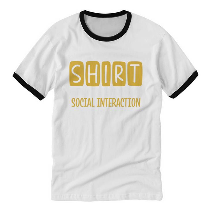 Introvert Quote Motivational For Men Women Kids Unisex Cotton Ringer T-Shirt