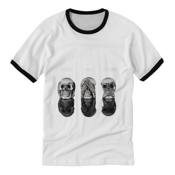 Introvert Relaxation Me Myself And Silence Skulls Unisex Cotton Ringer T-Shirt Introvert Relaxation Me Myself And Silence Skulls Unisex Cotton Ringer T-Shirt
