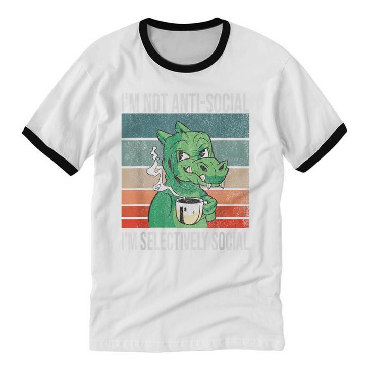 Introvert Selectively Social Anti-Social Shy Unisex Cotton Ringer T-Shirt Introvert Selectively Social Anti-Social Shy Unisex Cotton Ringer T-Shirt