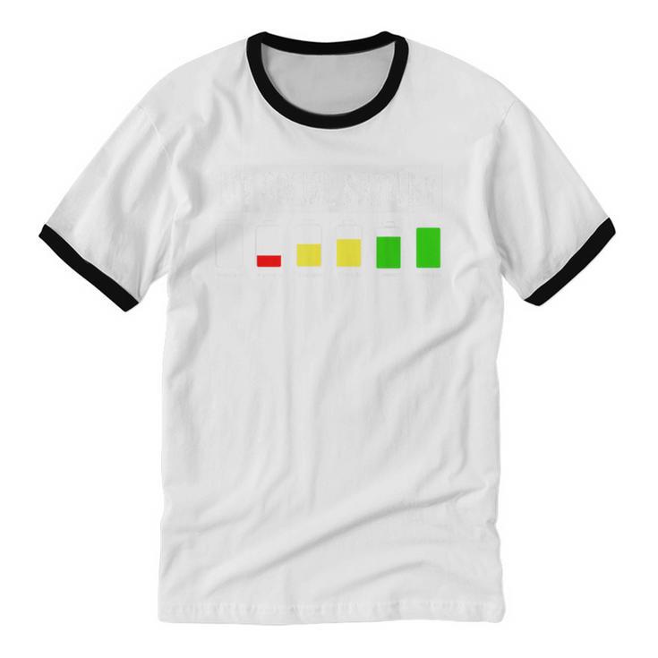 Introvert My Social Battery Low Level Graphic Unisex Cotton Ringer T-Shirt Introvert My Social Battery Low Level Graphic Unisex Cotton Ringer T-Shirt