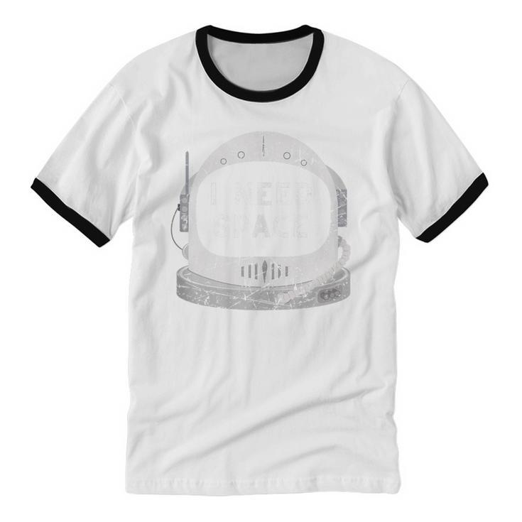 Introvert Space Helmet I Need Space Men Women Unisex Cotton Ringer T-Shirt