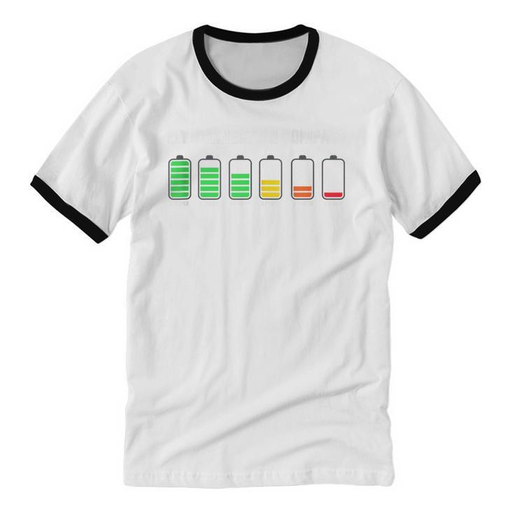 Introvert Tired Battery Unisex Cotton Ringer T-Shirt Introvert Tired Battery Unisex Cotton Ringer T-Shirt
