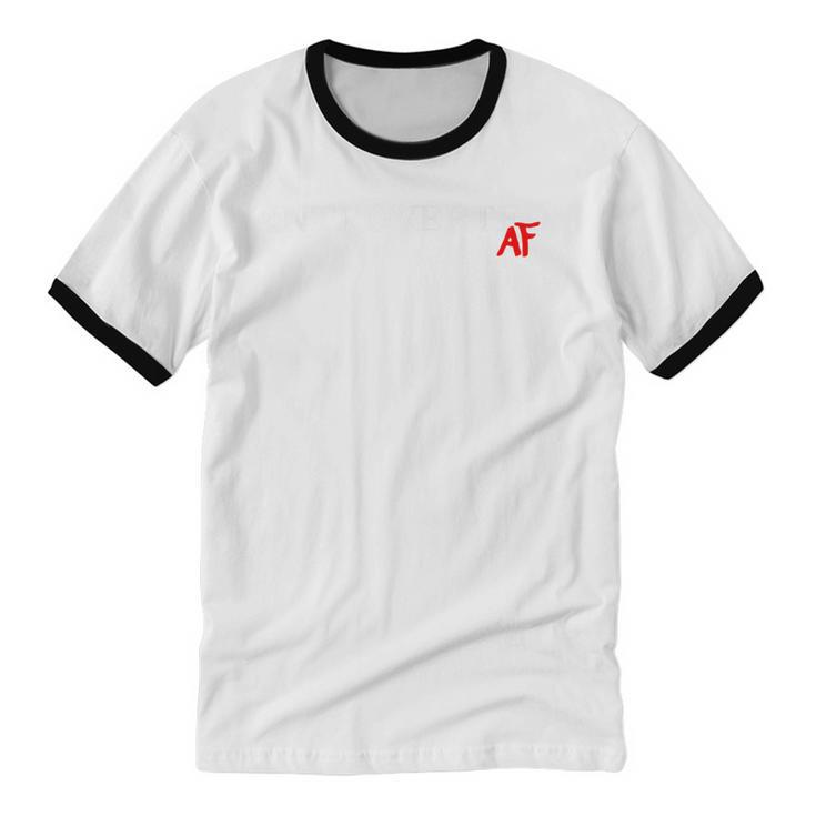 Introverted AF Sarcastic Antisocial Introvert Humor Unisex Cotton Ringer T-Shirt