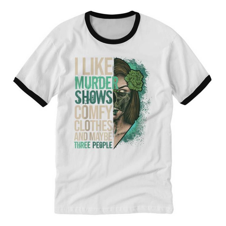 Introverted Murder Shows True Crime Lovers Introvert Unisex Cotton Ringer T-Shirt