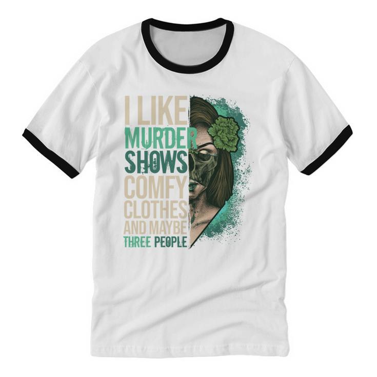 Introverted Murder Shows True Crime Lovers Introvert Unisex Cotton Ringer T-Shirt
