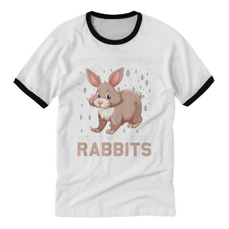 Introverted Rabbits Bunny Lover Rabbit Introvert Unisex Cotton Ringer T-Shirt