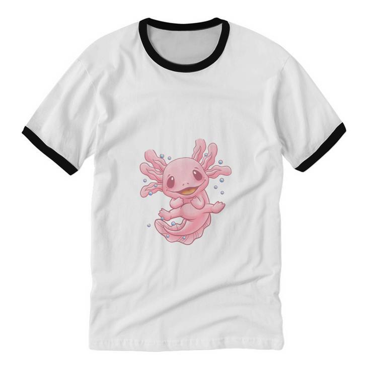 Introverted But Willing To Discuss Axolotl Salamander Unisex Cotton Ringer T-Shirt