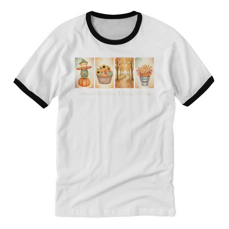 Introverted But Willing To Discuss Fall Vibes Autumn Pumpkin Unisex Cotton Ringer T-Shirt Introverted But Willing To Discuss Fall Vibes Autumn Pumpkin Unisex Cotton Ringer T-Shirt