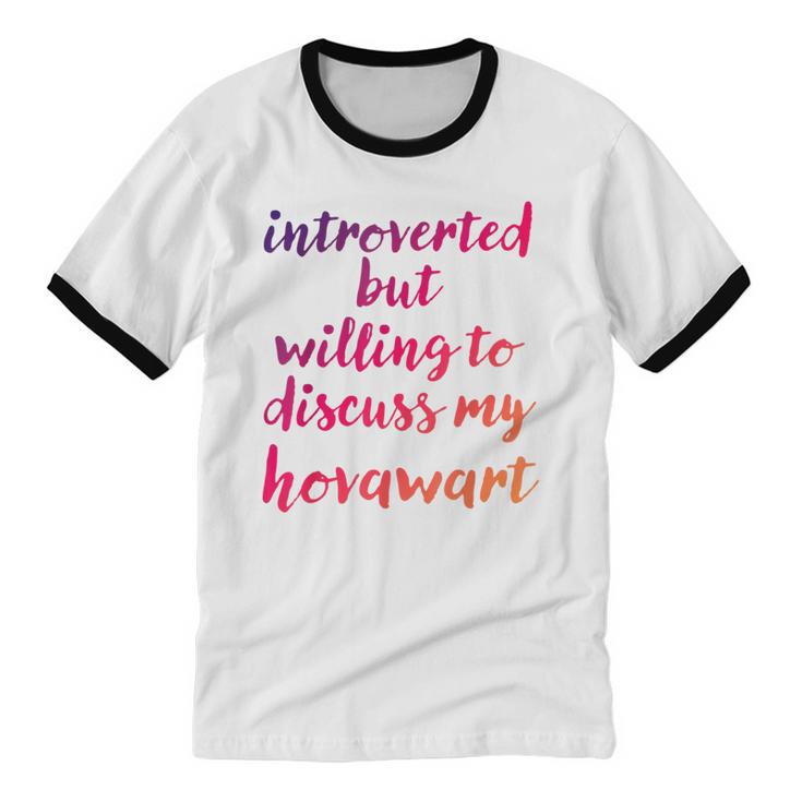 Introverted Willing To Discuss Hovawart Introvert Unisex Cotton Ringer T-Shirt