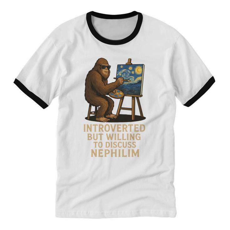 Introverted But Willing To Discuss Nephilim Unisex Cotton Ringer T-Shirt