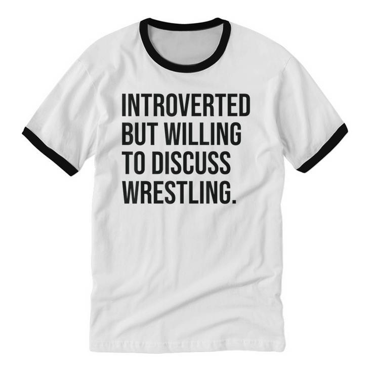 Introverted Wrestler Wrestling Introvert Unisex Cotton Ringer T-Shirt