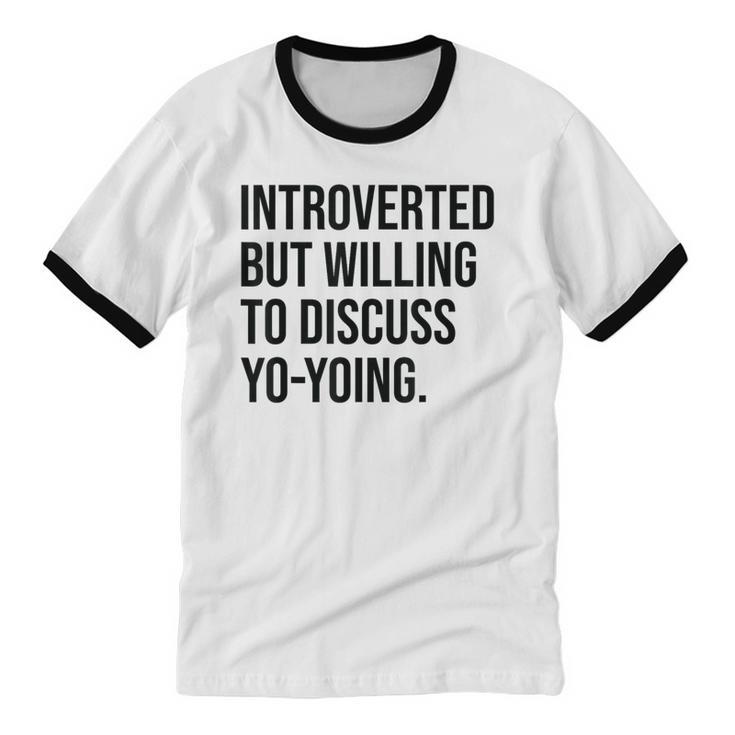 Introverted Yoyo Toy Player Yo-Yo Introvert Unisex Cotton Ringer T-Shirt