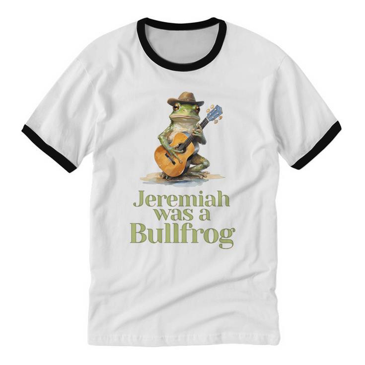 Jeremiah Was A Bullfrog A Classic Rock Nostalgia Trip Premium Tri-Blend Unisex Cotton Ringer T-Shirt