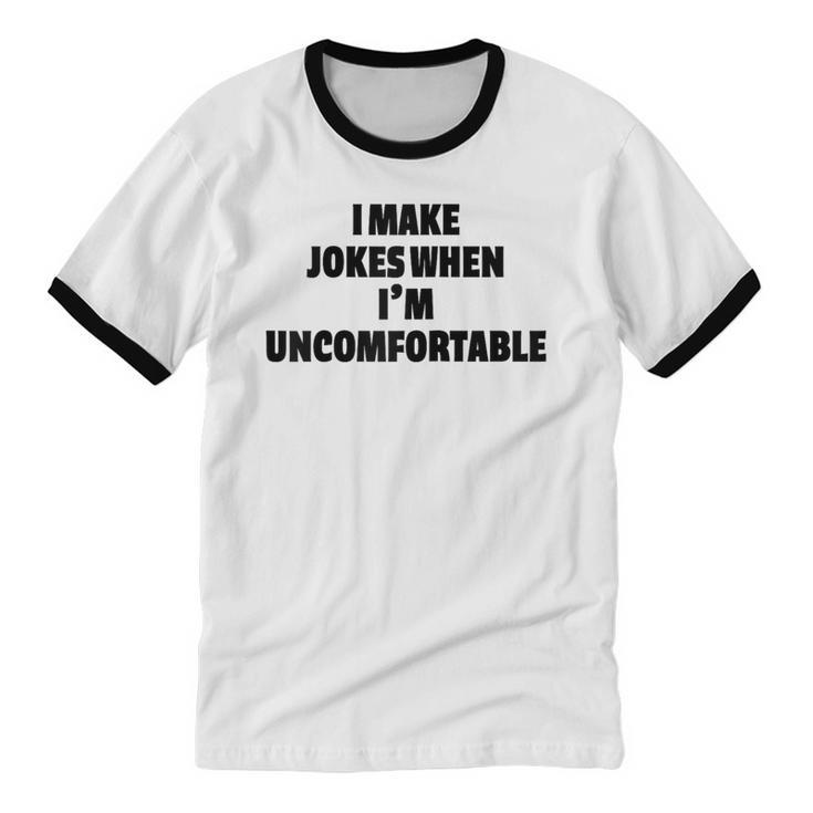 I Make Jokes When Im Uncomfortable Sarcastic Introvert Raglan Baseball Tee Unisex Cotton Ringer T-Shirt