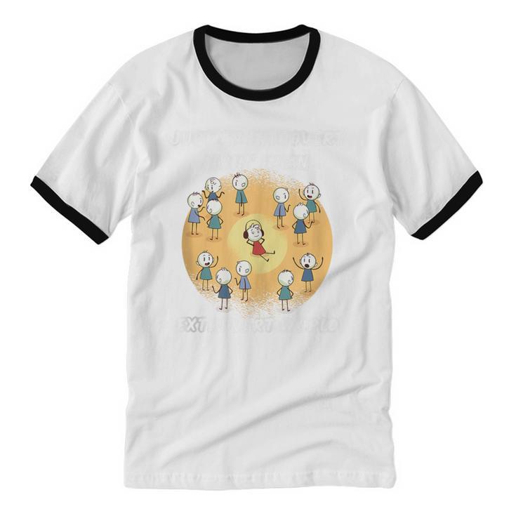 Just An Introvert Living In An Extrovert World Stickmen Unisex Cotton Ringer T-Shirt