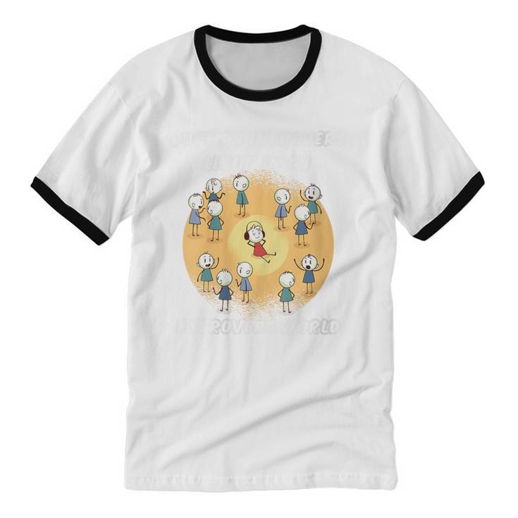 Just An Introvert Living In An Extrovert World Stickmen Unisex Cotton Ringer T-Shirt Just An Introvert Living In An Extrovert World Stickmen Unisex Cotton Ringer T-Shirt