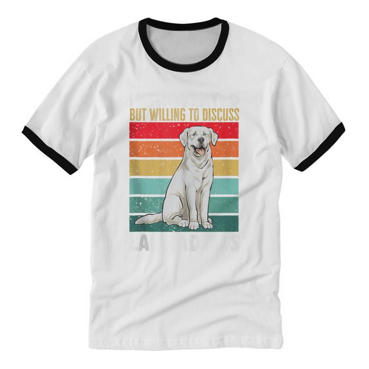 Labrador Retriever Introvert White Lab Unisex Cotton Ringer T-Shirt Labrador Retriever Introvert White Lab Unisex Cotton Ringer T-Shirt