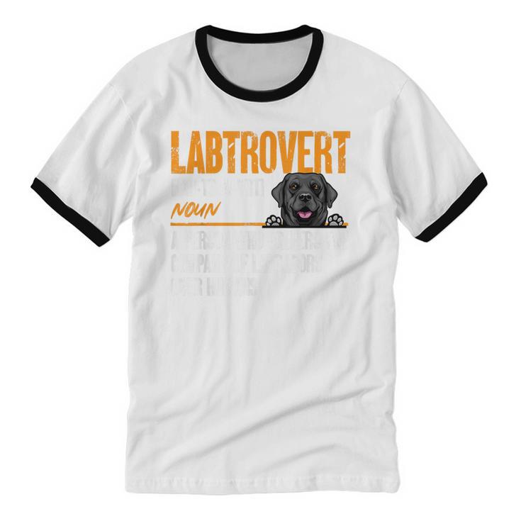 Labrador Retriever Labtrovert Definition Introvert Labrador Unisex Cotton Ringer T-Shirt Labrador Retriever Labtrovert Definition Introvert Labrador Unisex Cotton Ringer T-Shirt