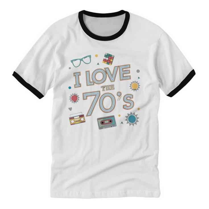 I Love The 70's Retro Nostalgia Unisex Cotton Ringer T-Shirt I Love The 70's Retro Nostalgia Unisex Cotton Ringer T-Shirt