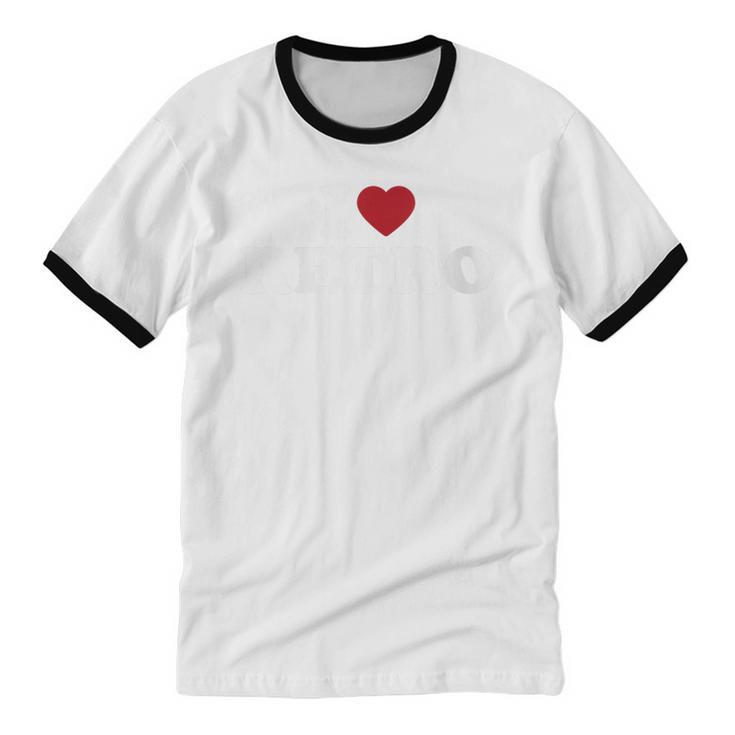I Love Retro Vintage 80s 90s Nostalgia Unisex Cotton Ringer T-Shirt