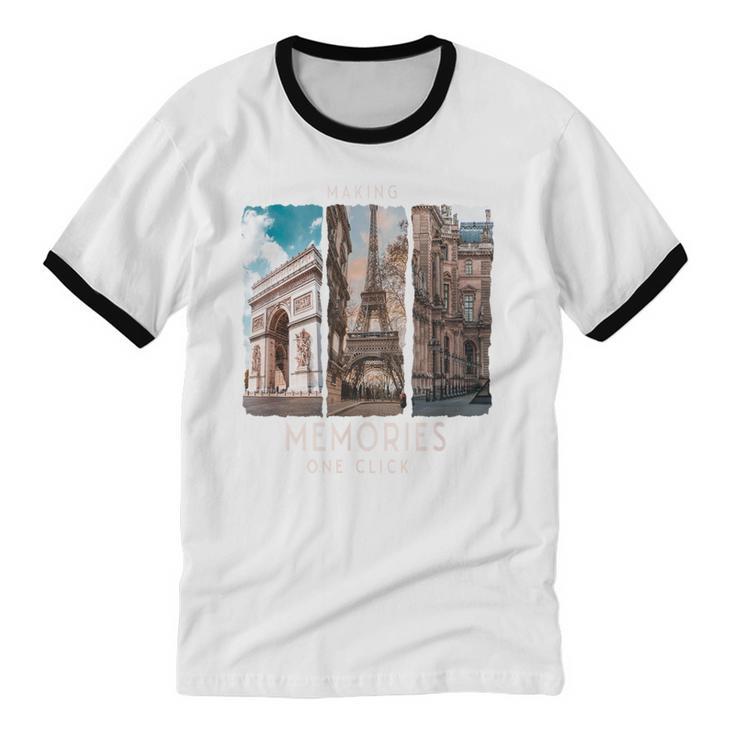 Making Memories In Paris Photo Nostalgia Travel Humor Unisex Cotton Ringer T-Shirt Making Memories In Paris Photo Nostalgia Travel Humor Unisex Cotton Ringer T-Shirt